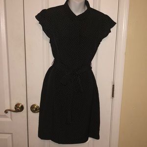 Simply Styled petite polka dot black placket dress